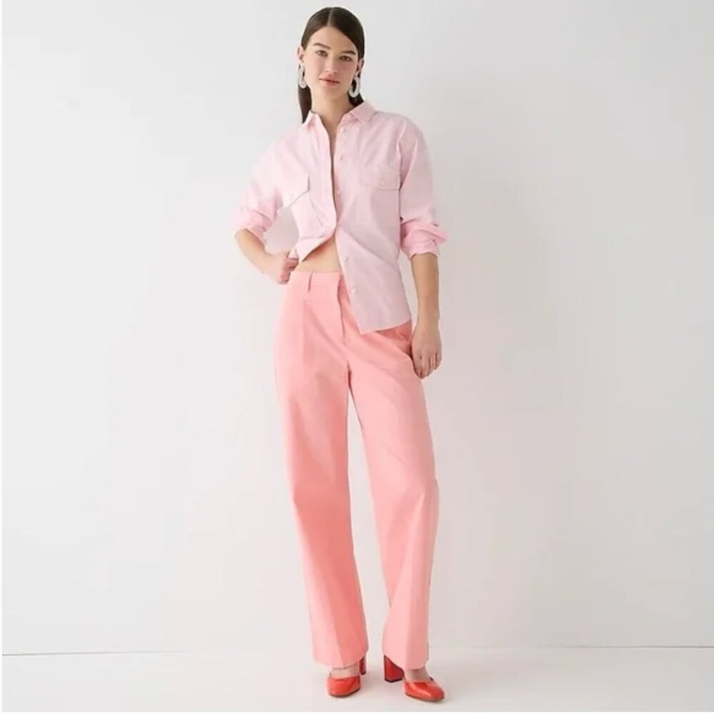 J. Crew Petite Pink Pleated Capeside Chino Pant - Size 2P